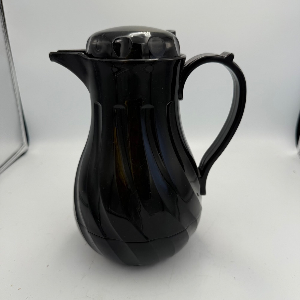 Oggi Black Thermal Carafe Insulated Coffee Pitcher Swirl Design 1L 34oz